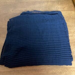 5/$15 Mixit Sheer Navy Blue Pleated Wrap OS
